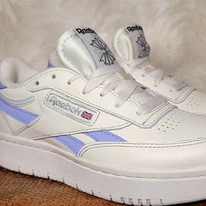 Unworn Reebok Club C Double Sneakers Chalk and Lilac